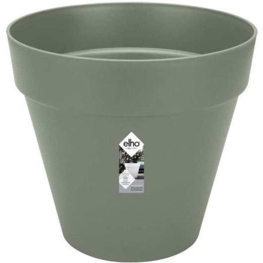 Vaso Elho Loft Urban Ø40 cm Plastica Riciclata Serbatoio Acqua Ruote Trasparenti