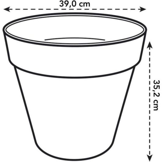 Vaso Elho Loft Urban Ø40 cm Plastica Riciclata Serbatoio Acqua Ruote Trasparenti