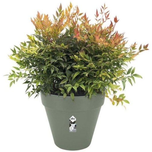 Vaso Elho Loft Urban Ø40 cm Plastica Riciclata Serbatoio Acqua Ruote Trasparenti