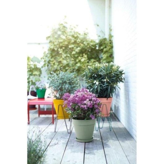 Vaso Elho Loft Urban Ø40 cm Plastica Riciclata Serbatoio Acqua Ruote Trasparenti
