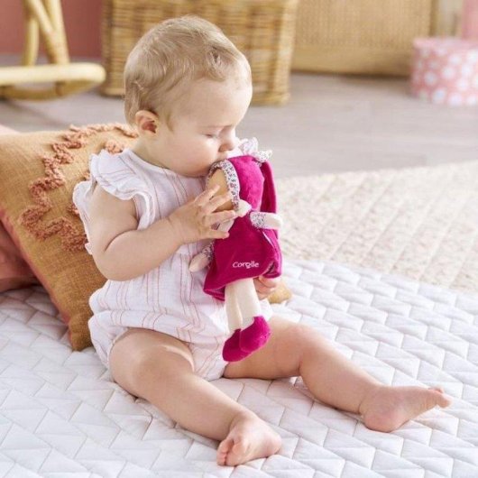 Peluche d'attachement Corolle Mon Doudou Miss Rose Grenadine 25 cm