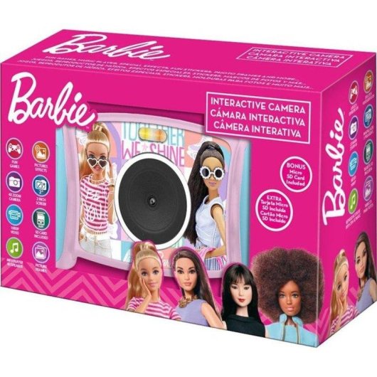 Fotocamera Interattiva Kids Licensing Barbie Rosa con Luce e Modifica Foto