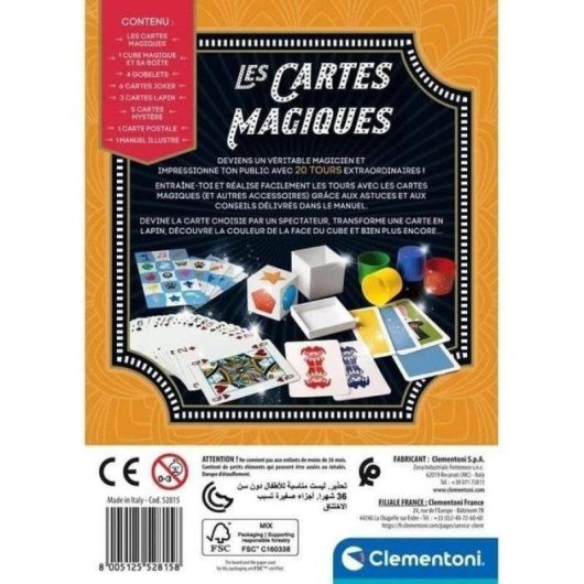 Kit di Magia Clementoni Les Cartes Magiques - 8 Trucchetti, Cubo e Accessori Inclusi