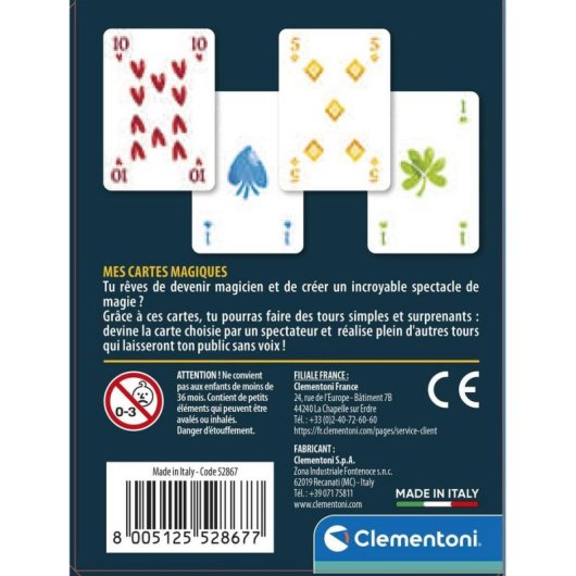 Kit di Magia Clementoni Les Cartes Magiques - 8 Trucchetti, Cubo e Accessori Inclusi