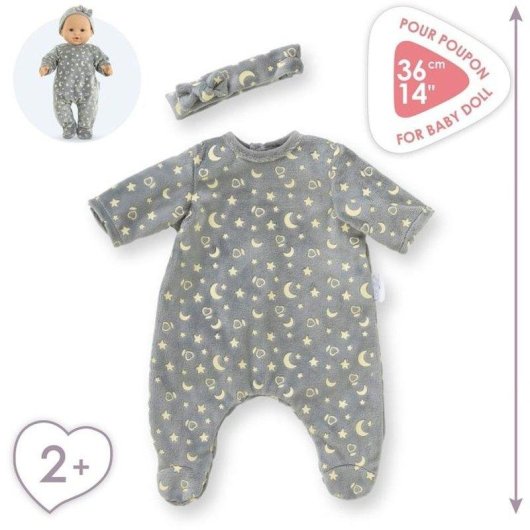 Pyjama-Set und Haarreif für Corolle BB36 Puppe 36 cm
