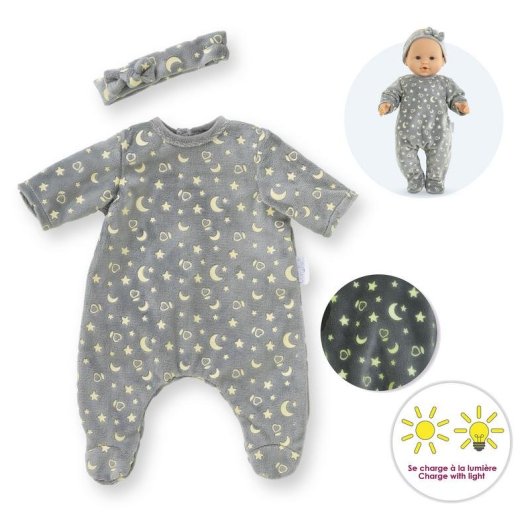 Pyjama-Set und Haarreif für Corolle BB36 Puppe 36 cm