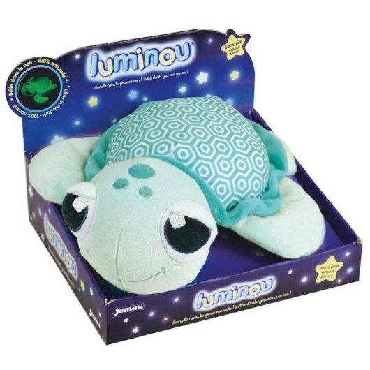 Peluche Tartaruga Jemini Luminou 25 cm Fotoluminescente Blu