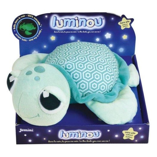 Peluche Tartaruga Jemini Luminou 25 cm Fotoluminescente Blu