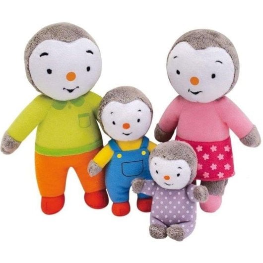 Set Stofftiere Jemini T'choupi Familie 4 Teile waschbar 9,5-19 cm