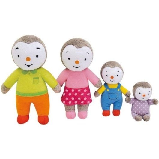 Set Stofftiere Jemini T'choupi Familie 4 Teile waschbar 9,5-19 cm