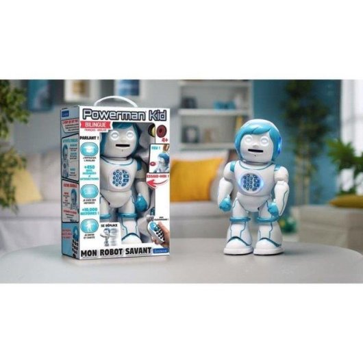 Robot Educativo Bilingue Lexibook Powerman Kid Telecomando IR 450+ Domande