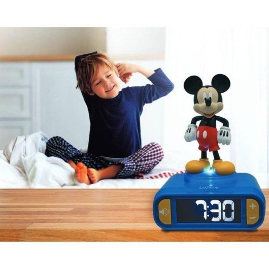 Sveglia digitale Lexibook Mickey Mouse 3D con luce notturna e effetti sonori