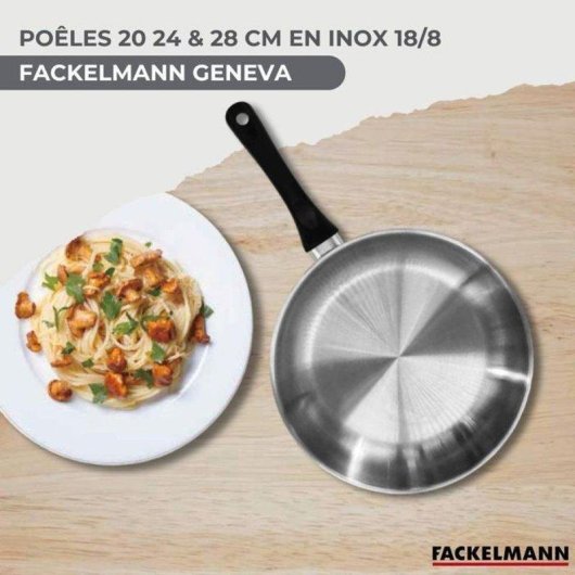 Pfannen- und Küchengeräteset Fackelmann Geneva Edelstahl 18/8 3 Pfannen + 6 Utensilien PFAS-frei Induktion