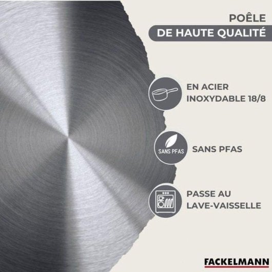 Pfannen- und Küchengeräteset Fackelmann Geneva Edelstahl 18/8 3 Pfannen + 6 Utensilien PFAS-frei Induktion