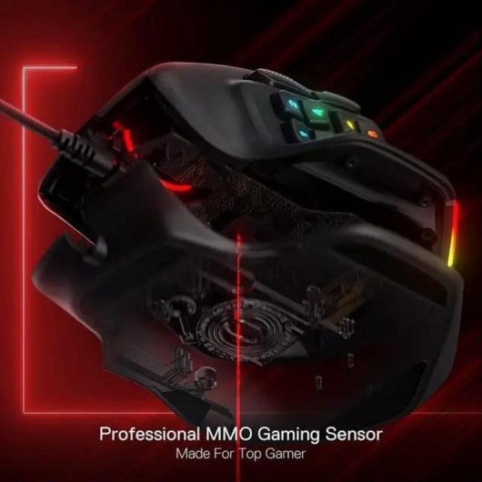 Maus Redragon M811 USB 6200 DPI 15 Tasten Schwarz Ergonomisch RGB