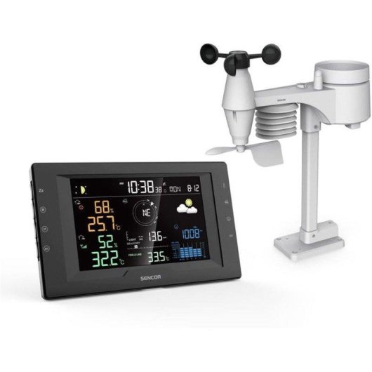 Estação meteorológica profissional Sencor SWS 9400 ecrã LCD cor 5,7" sensor 5-em-1
