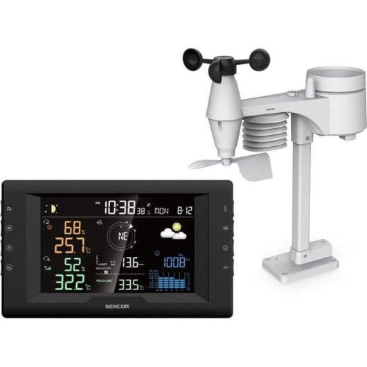 Estação meteorológica profissional Sencor SWS 9400 ecrã LCD cor 5,7" sensor 5-em-1