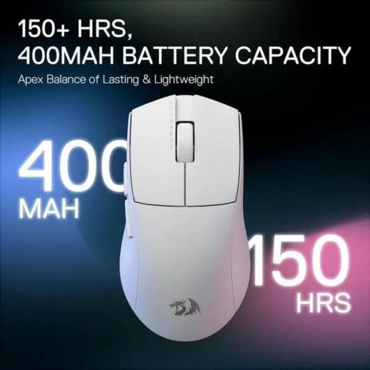 Ratón Redragon M916 PRO kabellos 3 Modi 26000 DPI weiß 5 Tasten