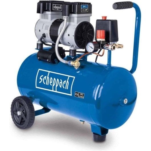 Compresseur d'air Scheppach HC26Si sans huile 24L 1100W 8 bar Ultra-silencieux