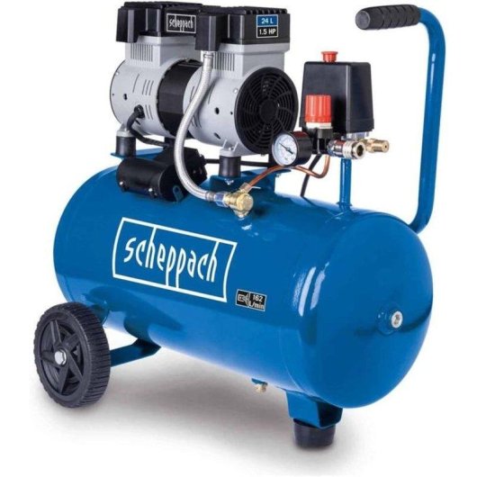 Scheppach HC26Si ölfreier Kompressor 24L 1100W 8 bar Ultra-leise 66 dB(A)
