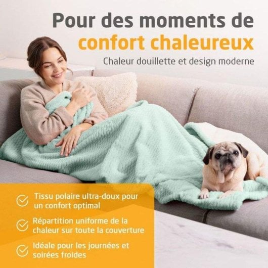 Couverture électrique Medisana Hb 417 réversible 120 W 9 niveaux 180 x 130 cm Vert