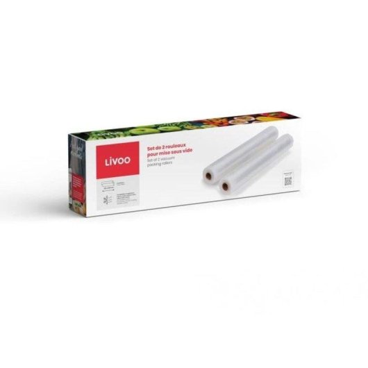 Rollos para selladora al vacío Livoo DOM505 28 cm x 3 m set de 2
