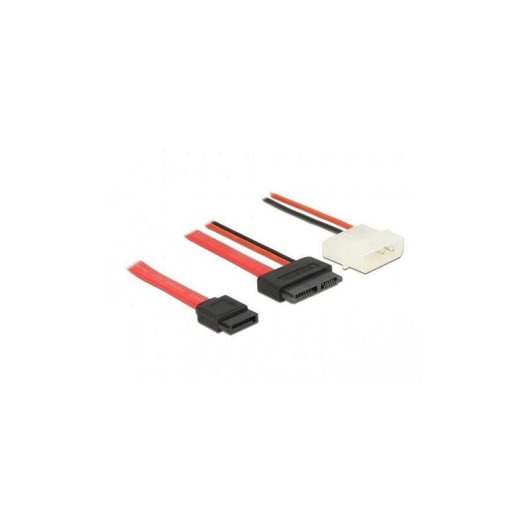Cable SATA DeLOCK 0,5 m Macho Macho Rojo Negro
