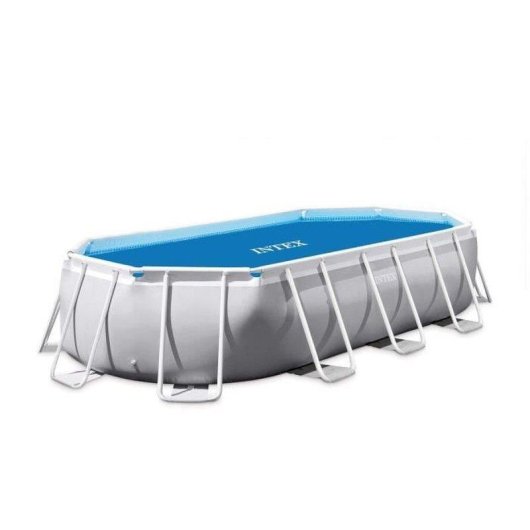 Bâche Solaire à Bulles Intex pour Piscine Ovale 4x2m, 120 Microns, Bleue