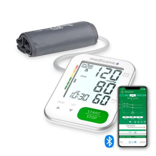 Tensiómetro Medisana BU 572 Bluetooth LCD 2 Utilizadores