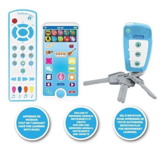 Jouet Éducatif Lexibook Télécommande Téléphone et Porte-Clés Avec Musique