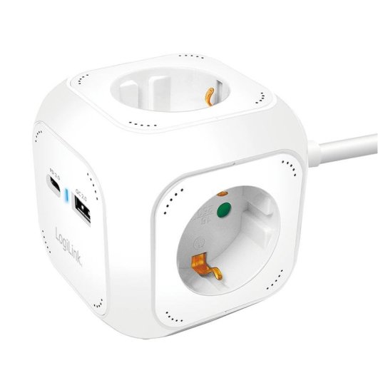Multipresa LogiLink LPS283U 4 prese USB-A QC USB-C PD ricarica rapida