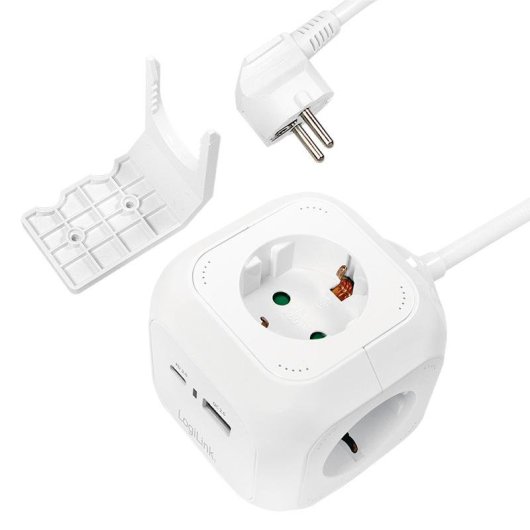 Multipresa LogiLink LPS283U 4 prese USB-A QC USB-C PD ricarica rapida