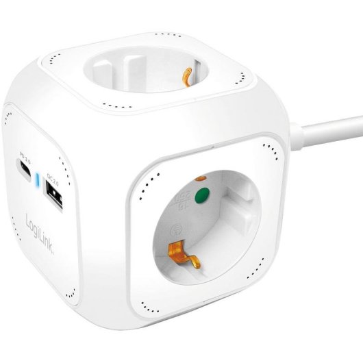 Multipresa LogiLink LPS283U 4 prese USB-A QC USB-C PD ricarica rapida