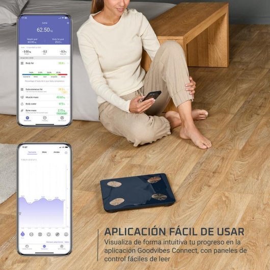 Balance Connectée Rowenta Goodvibes Life + 2.0 BR9720 Jusqu'à 180 kg 15 Indicateurs Bluetooth