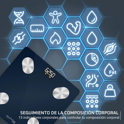 Balance Connectée Rowenta Goodvibes Life + 2.0 BR9720 Jusqu'à 180 kg 15 Indicateurs Bluetooth