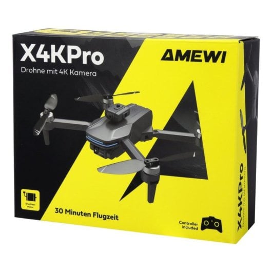 Drone AMEWI X4KPro 4 rotors 3840x2160 1500 mAh Gris