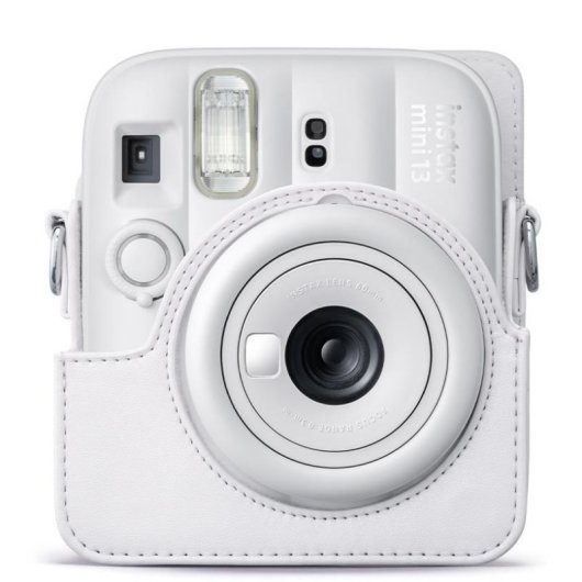 Capa Fujifilm Instax Mini 13 couro sintético cinzento com alça ajustável