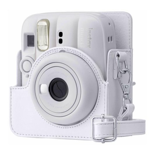 Capa Fujifilm Instax Mini 13 couro sintético cinzento com alça ajustável