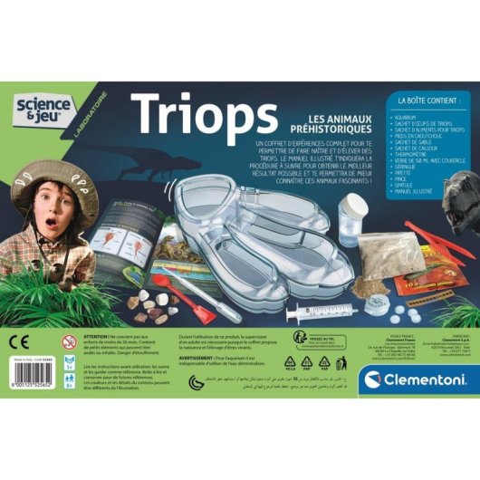 Kit de science Clementoni Triops Science & Play avec mini aquarium et loupe