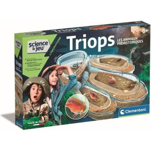 Kit de science Clementoni Triops Science & Play avec mini aquarium et loupe