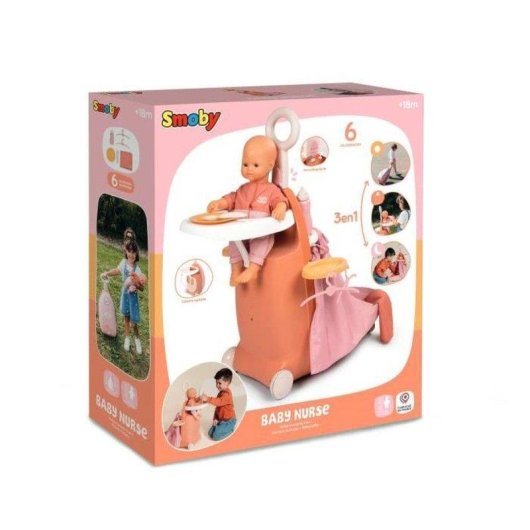 Maleta de Creche 3 em 1 Smoby Baby Nurse para Bonecas 42 cm