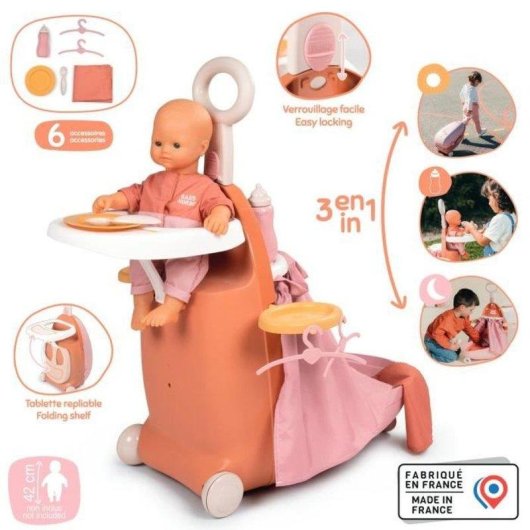 Maleta de Creche 3 em 1 Smoby Baby Nurse para Bonecas 42 cm