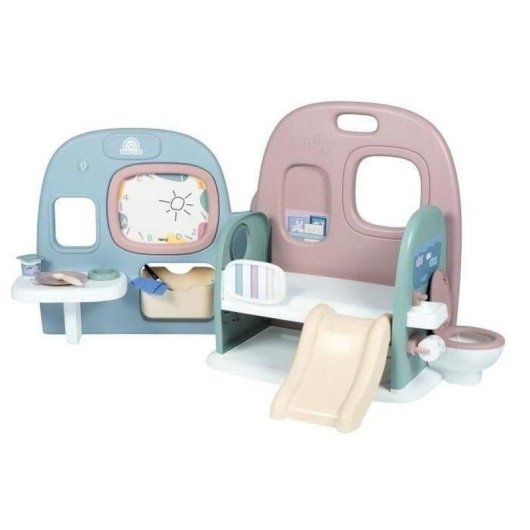 Asilo Pieghievole per Bambine Smoby Baby Care con 4 Zone e Accessori