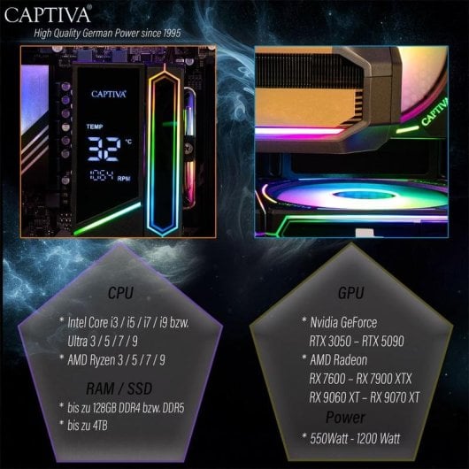 PC Sobremesa CAPTIVA 103021 Intel Core Ultra 5 245KF 16GB 1TB SSD RTX 5060 Ti Windows 11
