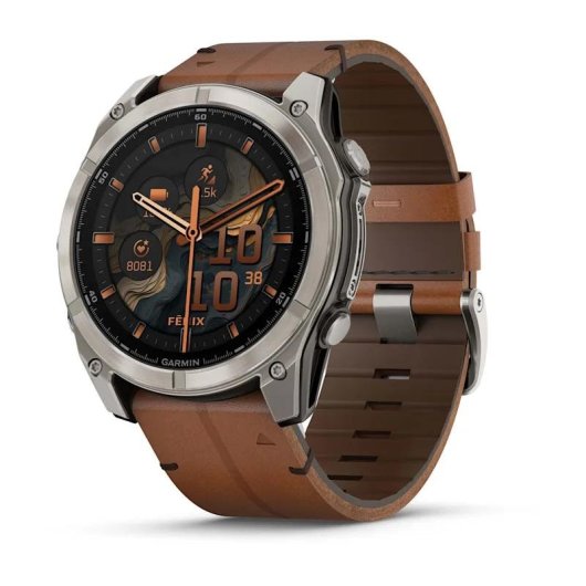 Garmin Fenix 8 Bluetooth GPS 1,4" Titane Marron Taille Unique Étanche 10 ATM SpO2