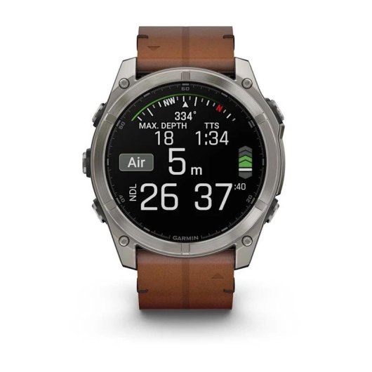 Garmin Fenix 8 Bluetooth GPS 1,4" Titane Marron Taille Unique Étanche 10 ATM SpO2