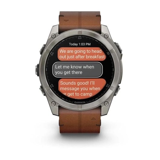Garmin Fenix 8 Bluetooth GPS 1,4" Titane Marron Taille Unique Étanche 10 ATM SpO2