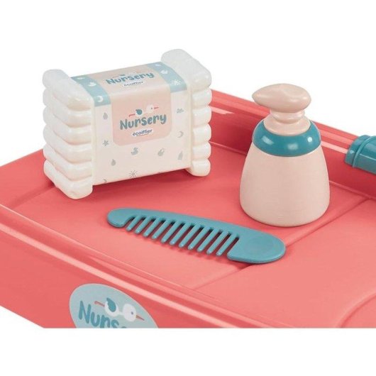 Kit de Jogo 3 em 1 Ecoiffier para Bonecas 32 cm com Cadeira Alta, Trocador e Banheira