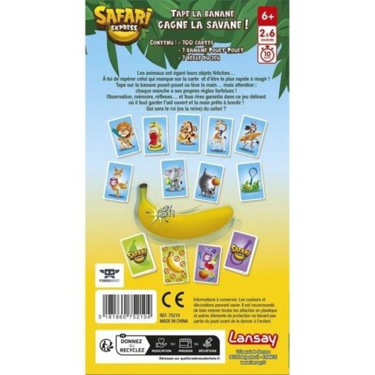 Juego de cartas infantil Lansay Safari Express observación y reflejos 2-6 jugadores