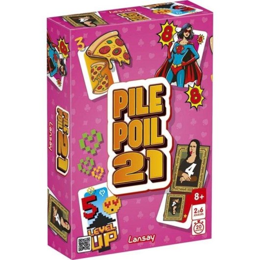 Juego de Cartas Lansay Pile Poil 21 Familiar Rápido 2-4 Jugadores